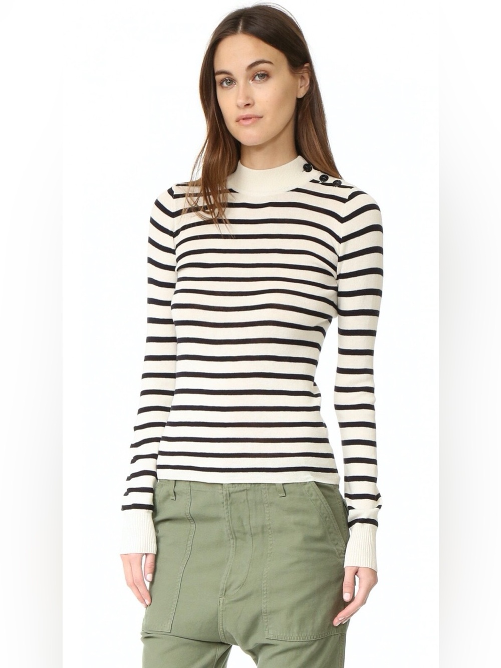 NILI LOTAN Brigitte Sweater in Ivory/Black Size xs